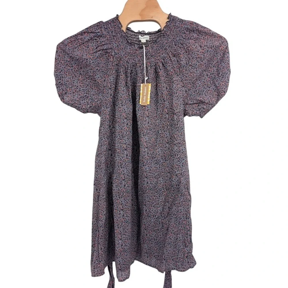 Roller Rabbit‎ NWT Women's Natal Ainsley Dress Floral Puff Sleeve sz L